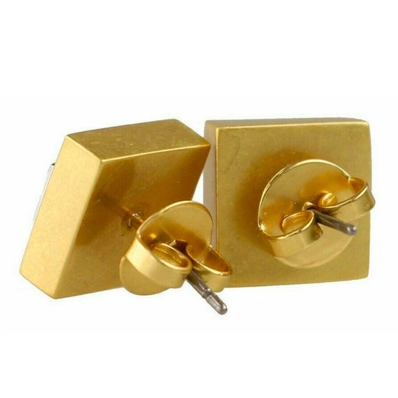 Tory Burch Block T Logo Stud Earrings - Picture 4 of 4